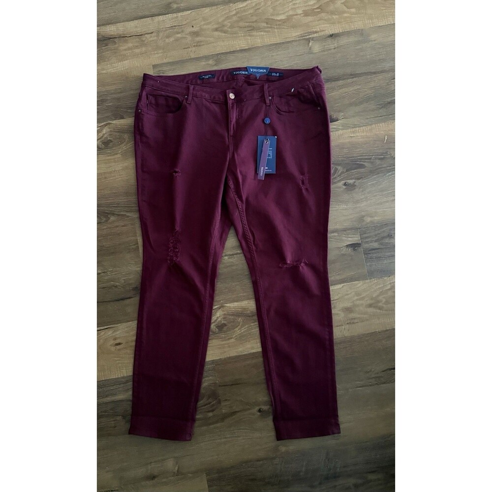 Vigoss Women’s The Chelsea Skinny Low Rise Jeans- Size 20 Plus New Distressed